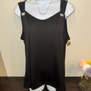 🖤 New Grommet Accent Black Sleeveless Top 2XL